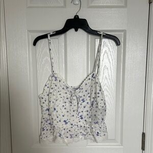 Arizona Jean Company White and Purple Floral Camisole
